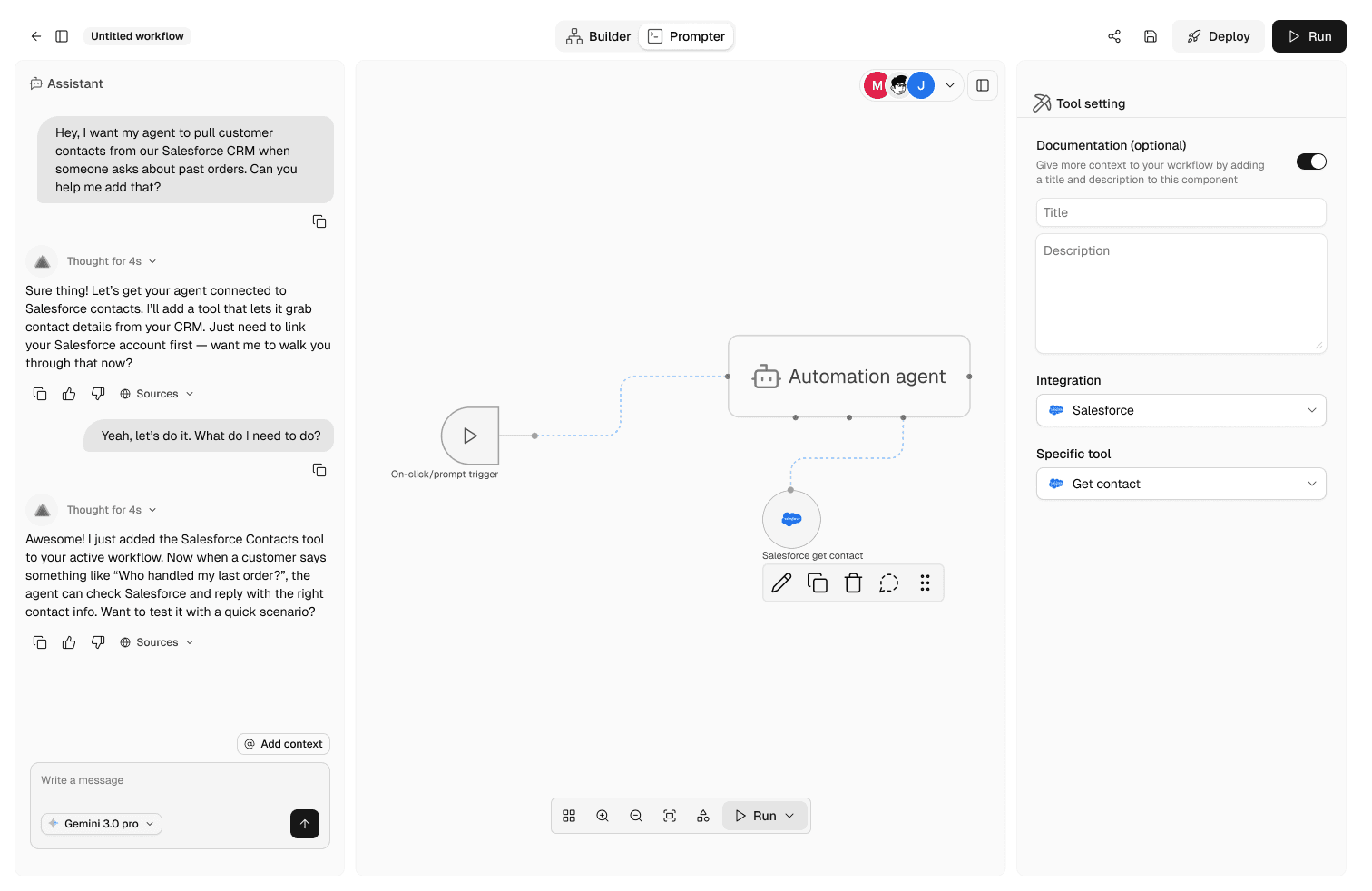 Prompt-to-workflow builder